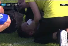 Dino Hasanović udarcem laktom razbio nos Dušanu Panteliću, Adis Mulahasanović mu pokazao samo žuti karton Dino Hasanovic Udarcem Laktom Razbio Nos Dusanu Pantelicu Adis Mulahasanovic