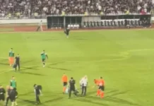 SUDIJA POGOĐEN: Evo šta se dešavalo na pauzi meča u Partizan-Hibernijan (VIDEO) Sudija Pogoden Evo Sta Se Desavalo Na Pauzi Meca U