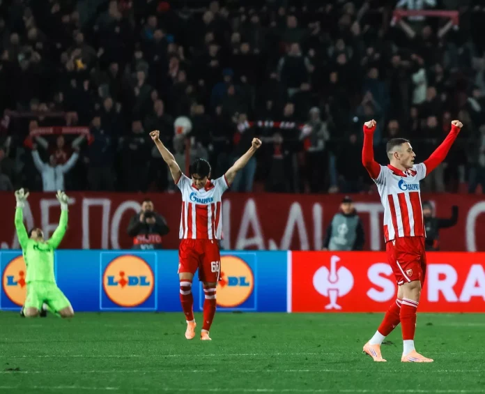 PAO KAMEN SA SRCA: Slavlje igrača Crvene zvezde posle pobede